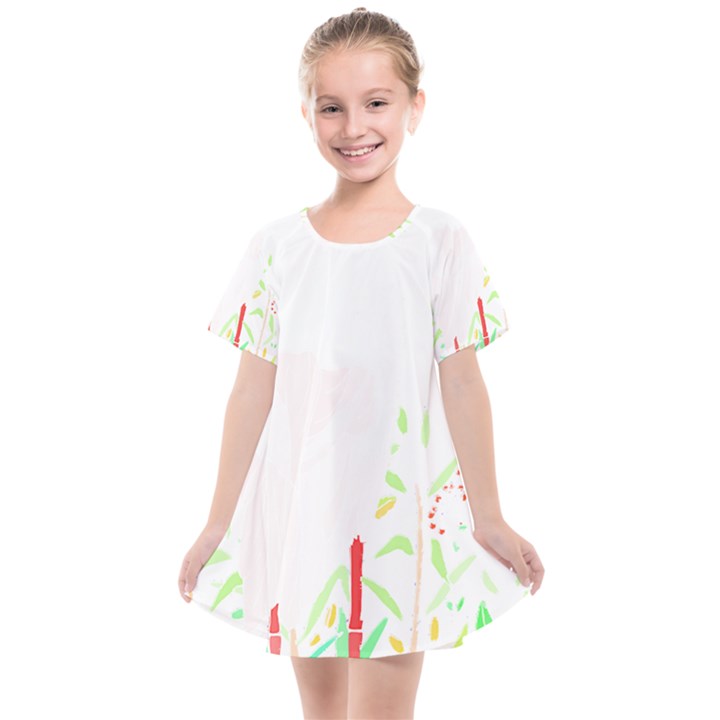 Stork Design T- Shirtstork T- Shirt (2) Kids  Smock Dress