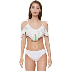 Stork Design T- Shirtstork T- Shirt (2) Ruffle Edge Tie Up Bikini Set	