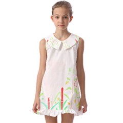 Stork Design T- Shirtstork T- Shirt (2) Kids  Pilgrim Collar Ruffle Hem Dress