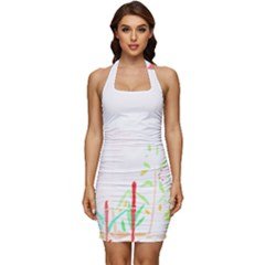 Stork Design T- Shirtstork T- Shirt (2) Sleeveless Wide Square Neckline Ruched Bodycon Dress