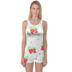 Strawberry T- Shirt S T R A W B E R R Y P A T T E R N T- Shirt One Piece Boyleg Swimsuit