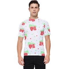 Strawberry T- Shirt S T R A W B E R R Y P A T T E R N T- Shirt Men s Short Sleeve Rash Guard by maxcute