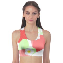 Strawberry T- Shirt Strawberries And Blossoms T- Shirt Sports Bra by maxcute