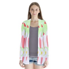 Strawberry T- Shirt Strawberries And Blossoms T- Shirt Drape Collar Cardigan by maxcute