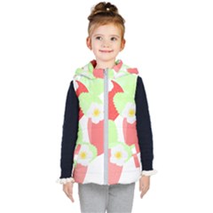 Strawberry T- Shirt Strawberries And Blossoms T- Shirt Kids  Hooded Puffer Vest by maxcute