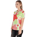 Strawberry T- Shirt Strawberries And Blossoms T- Shirt Women s V-Neck Scrub Top View2