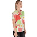 Strawberry T- Shirt Strawberries And Blossoms T- Shirt Women s V-Neck Scrub Top View3