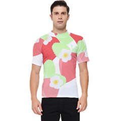 Strawberry T- Shirt Strawberries And Blossoms T- Shirt Men s Short Sleeve Rash Guard by maxcute