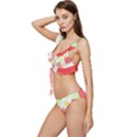 Strawberry T- Shirt Strawberries And Blossoms T- Shirt Low Cut Ruffle Edge Bikini Set View2