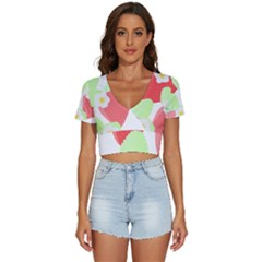 Strawberry T- Shirt Strawberries And Blossoms T- Shirt V-neck Crop Top