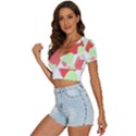 Strawberry T- Shirt Strawberries And Blossoms T- Shirt V-Neck Crop Top View2