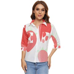 Strawberry T- Shirt Strawberries T- Shirt Women s Quarter Sleeve Pocket Shirt