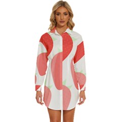 Strawberry T- Shirt Strawberries T- Shirt Womens Long Sleeve Shirt Dress