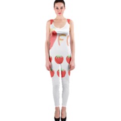 Strawberry T- Shirt We Love Fruit Straberries And Worms T- Shirt One Piece Catsuit by maxcute