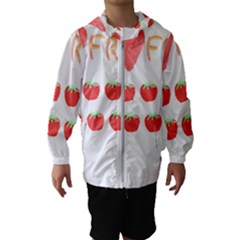 Strawberry T- Shirt We Love Fruit Straberries And Worms T- Shirt Kids  Hooded Windbreaker by maxcute