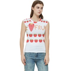 Strawberry T- Shirt We Love Fruit Straberries And Worms T- Shirt Women s Raglan Cap Sleeve Tee by maxcute