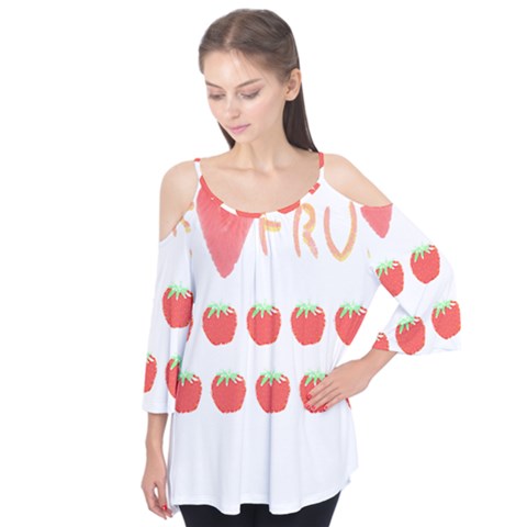 Strawberry T- Shirt We Love Fruit Straberries And Worms T- Shirt Flutter Tees by maxcute