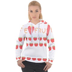 Strawberry T- Shirt We Love Fruit Straberries And Worms T- Shirt Women s Overhead Hoodie by maxcute