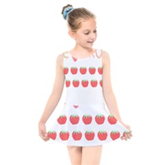 Strawberry T- Shirt We Love Fruit Straberries And Worms T- Shirt Kids  Skater Dress Swimsuit by maxcute