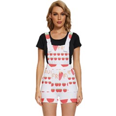 Strawberry T- Shirt We Love Fruit Straberries And Worms T- Shirt Short Overalls by maxcute