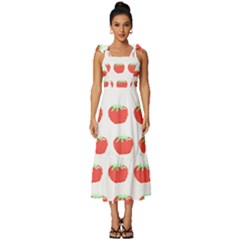 Strawberry T- Shirt We Love Fruit Straberries And Worms T- Shirt Tie-strap Tiered Midi Chiffon Dress