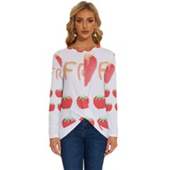 Strawberry T- Shirt We Love Fruit Straberries And Worms T- Shirt Long Sleeve Crew Neck Pullover Top by maxcute