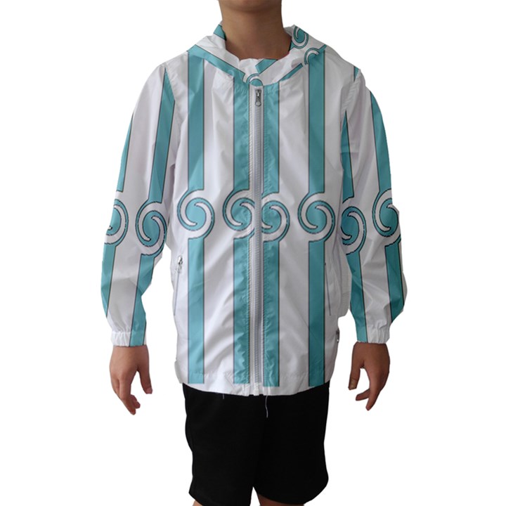 Stripes T- Shirt Pastel Stripes, Twirls And Swirls T- Shirt Kids  Hooded Windbreaker