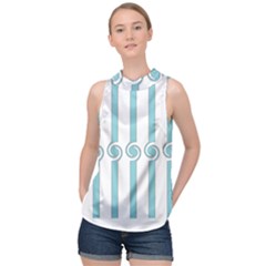 Stripes T- Shirt Pastel Stripes, Twirls And Swirls T- Shirt High Neck Satin Top by maxcute