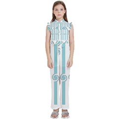 Stripes T- Shirt Pastel Stripes, Twirls And Swirls T- Shirt Kids  Sleeveless Ruffle Edge Band Collar Chiffon One Piece