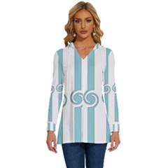 Stripes T- Shirt Pastel Stripes, Twirls And Swirls T- Shirt Long Sleeve Drawstring Hooded Top