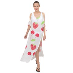 Summer Fruits Pattern T- Shirt Summer Fruit T- Shirt Maxi Chiffon Cover Up Dress by maxcute