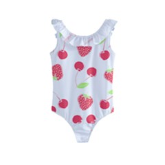 Summer Fruits Pattern T- Shirt Summer Fruit T- Shirt Kids  Frill Swimsuit by maxcute