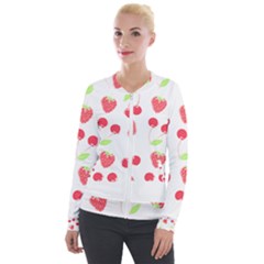 Summer Fruits Pattern T- Shirt Summer Fruit T- Shirt Velvet Zip Up Jacket by maxcute