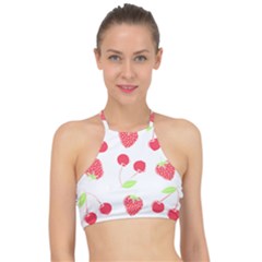 Summer Fruits Pattern T- Shirt Summer Fruit T- Shirt Racer Front Bikini Top by maxcute