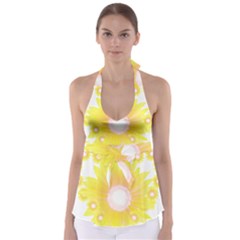 Sunflower Heart T- Shirt Sunflower Hearts, Sunflowers, Heart, Bloom T- Shirt Babydoll Tankini Top by maxcute