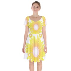 Sunflower Heart T- Shirt Sunflower Hearts, Sunflowers, Heart, Bloom T- Shirt Short Sleeve Bardot Dress by maxcute