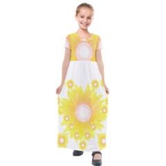 Sunflower Heart T- Shirt Sunflower Hearts, Sunflowers, Heart, Bloom T- Shirt Kids  Short Sleeve Maxi Dress by maxcute