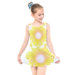 Sunflower Heart T- Shirt Sunflower Hearts, Sunflowers, Heart, Bloom T- Shirt Kids  Skater Dress Swimsuit by maxcute