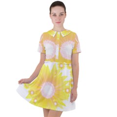 Sunflower Heart T- Shirt Sunflower Hearts, Sunflowers, Heart, Bloom T- Shirt Short Sleeve Shoulder Cut Out Dress  by maxcute