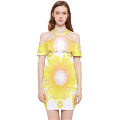 Sunflower Heart T- Shirt Sunflower Hearts, Sunflowers, Heart, Bloom T- Shirt Shoulder Frill Bodycon Summer Dress by maxcute