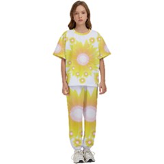 Sunflower Heart T- Shirt Sunflower Hearts, Sunflowers, Heart, Bloom T- Shirt Kids  Tee And Pants Sports Set by maxcute