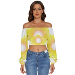 Sunflower Heart T- Shirt Sunflower Hearts, Sunflowers, Heart, Bloom T- Shirt Long Sleeve Crinkled Weave Crop Top by maxcute