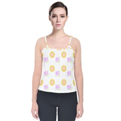 Sunflowers And Roses Pattern T- Shirt Sunflowers And Roses Pattern T- Shirt Velvet Spaghetti Strap Top by maxcute