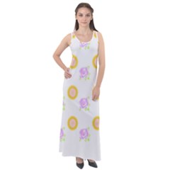 Sunflowers And Roses Pattern T- Shirt Sunflowers And Roses Pattern T- Shirt Sleeveless Velour Maxi Dress by maxcute