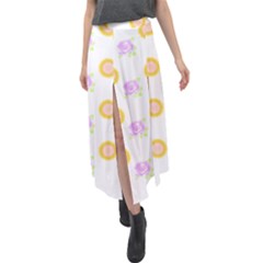 Sunflowers And Roses Pattern T- Shirt Sunflowers And Roses Pattern T- Shirt Velour Split Maxi Skirt by maxcute