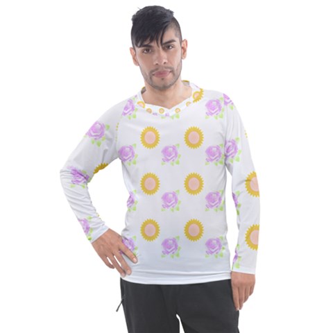 Sunflowers And Roses Pattern T- Shirt Sunflowers And Roses Pattern T- Shirt Men s Pique Long Sleeve Tee by maxcute