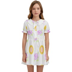 Sunflowers And Roses Pattern T- Shirt Sunflowers And Roses Pattern T- Shirt Kids  Sweet Collar Dress by maxcute