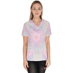 Symmetry T- Shirt Pastel Eye See You T- Shirt Women s V-neck Scrub Top