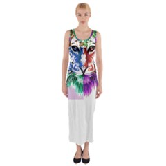 Tiger Face T- Shirttiger T- Shirt (2) Fitted Maxi Dress by maxcute