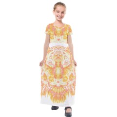 Tiger Face T- Shirttiger T- Shirt (3) Kids  Short Sleeve Maxi Dress by maxcute